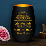 Personalisiertes Windlicht mit Gravur zum Vatertag für Papa – Motiv 3