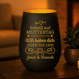 Personalisiertes Windlicht mit Gravur zum Muttertag für Mama – Motiv 2