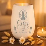 Personalisiertes Windlicht mit Gravur für Paare – Osterfeuer – Motiv 10