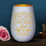 Personalisiertes Windlicht mit Gravur zum Jahrestag – Ich liebe Dich – Motiv 6