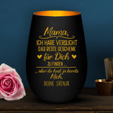 Personalisiertes Windlicht Das beste Geschenk mit Gravur für Mama & Papa – Motiv 3