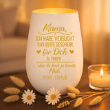 Personalisiertes Windlicht Das beste Geschenk mit Gravur für Mama & Papa – Motiv 4