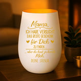 Personalisiertes Windlicht Das beste Geschenk mit Gravur für Mama & Papa – Motiv 5