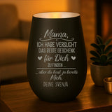 Personalisiertes Windlicht Das beste Geschenk mit Gravur für Mama & Papa – Motiv 8