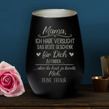 Personalisiertes Windlicht Das beste Geschenk mit Gravur für Mama & Papa – Motiv 9