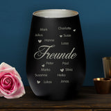 Personalisiertes Windlicht mit Gravur für beste Freunde – Freunde sind... – Motiv 9