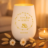 Personalisiertes Windlicht mit Gravur für Paare – Verheiratet – Motiv 3