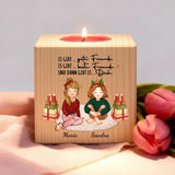 Personalisierter, Weihnachts-Teelichthalter aus Holz für Freundinnen, Schwestern und Kolleginnen