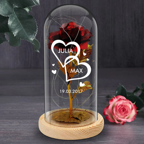 Personalisierte Goldene Rose mit Gravur für Paare – Ich liebe dich