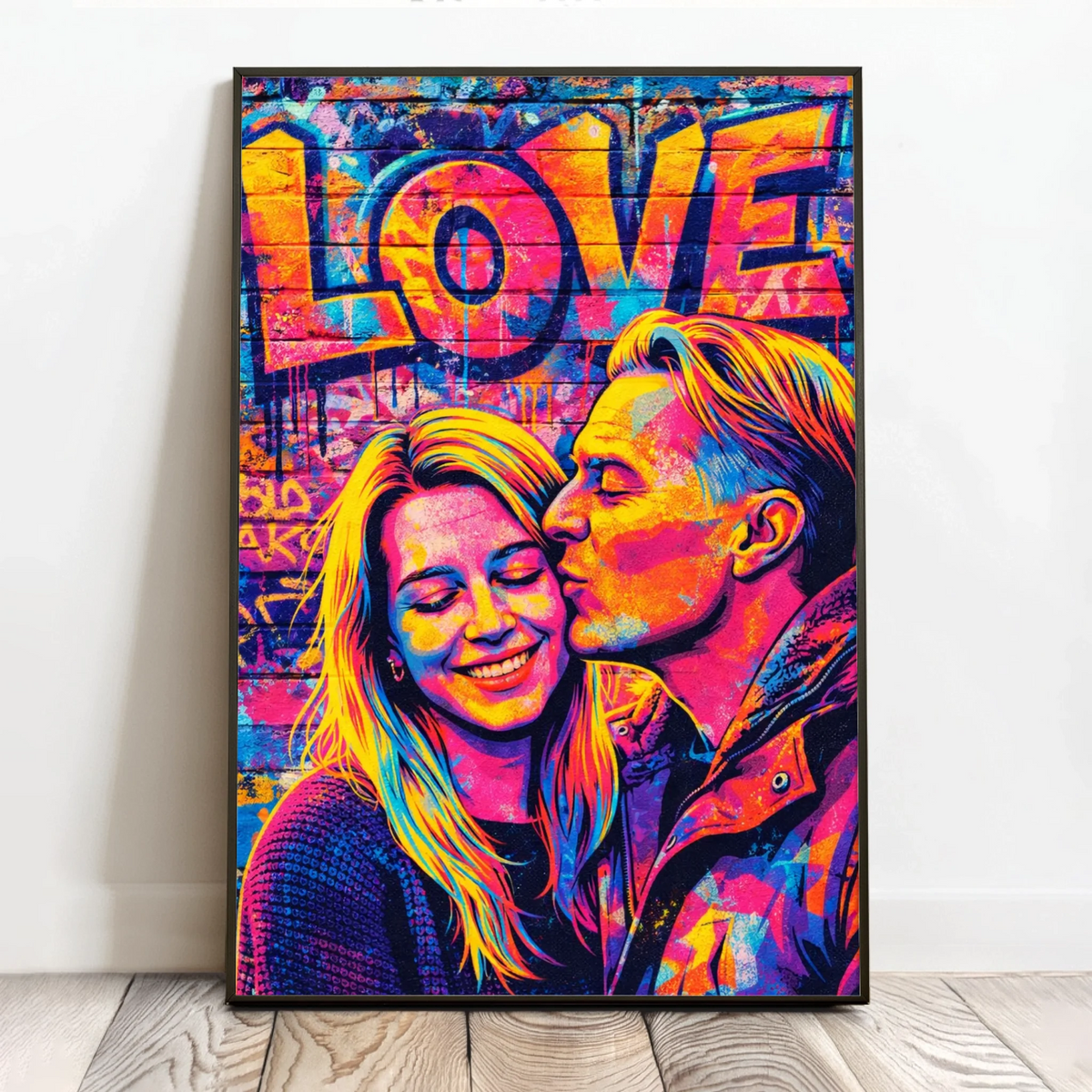 Personalisiertes Poster mit Streetart-Effekt für Paare – Streetart Love
