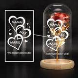 Personalisierte Goldene Rose mit Druck für Mama – Mamas Herzchen – Motiv 2