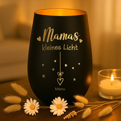 Personalisiertes Windlicht mit Gravur für Mama – Mamas kleine Lichter