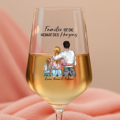 Personalisiertes Weinglas mit Druck für die Familie – Jeden Tag