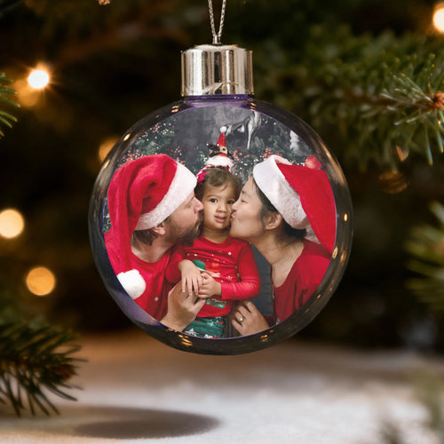 Personalisierte Christbaumkugel mit Foto für die Familie – Familie