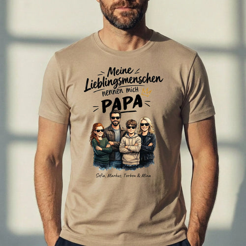 Lieblingsmenschen - Personalisiertes T-Shirt für Papa mit Foto Upload im Comic Stil