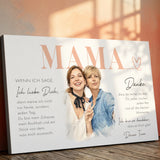 MAMA - Personalisierte Leinwand mit Wasserfarben-Effekt für Mama