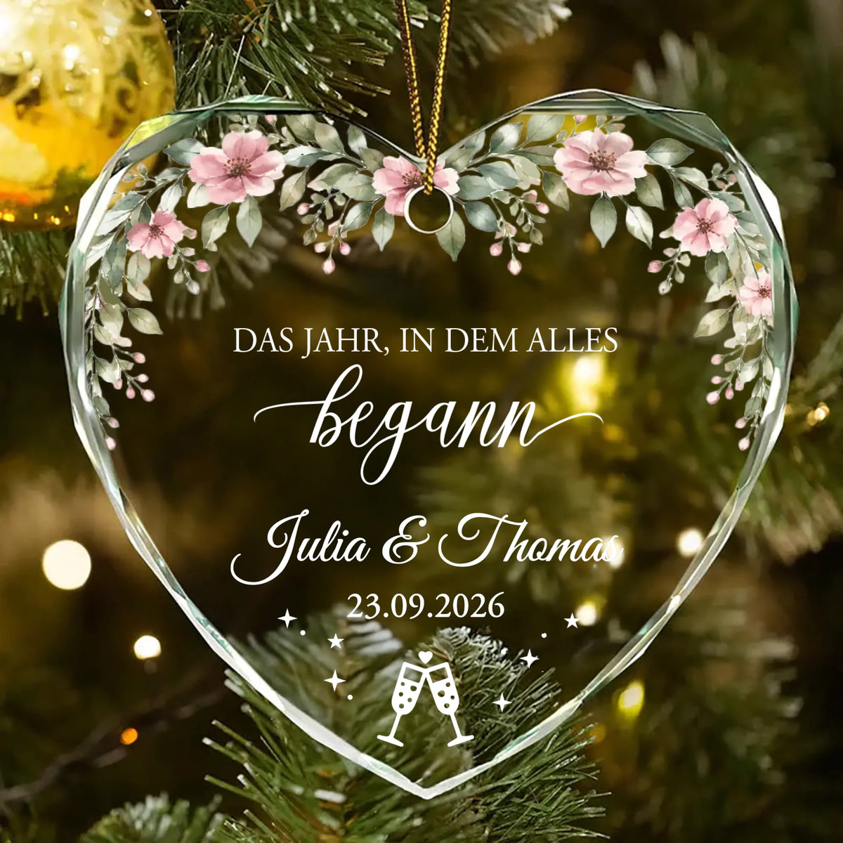 Kristallornament in Herzform zur Erinnerung an die Liebsten Erinnerung an Verstorbene von Love & Faith
