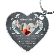 Acryl-Anhänger in Schieferherz-Form, transparent mit schwarzem Rand – Motiv 4